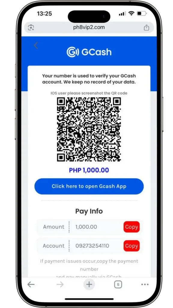 Ph8 Deposito Gcash account