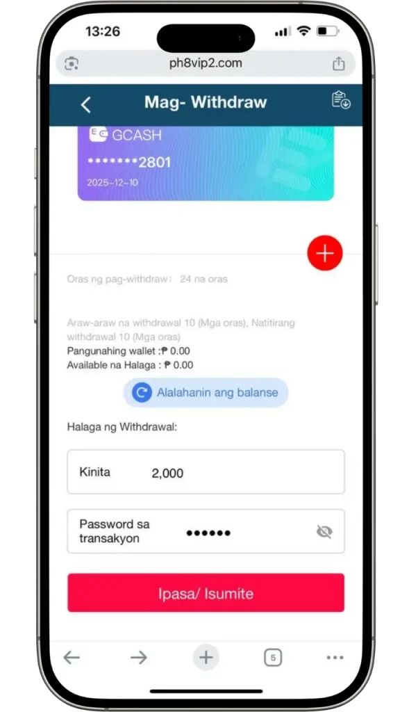 Ph8 Mag withdraw